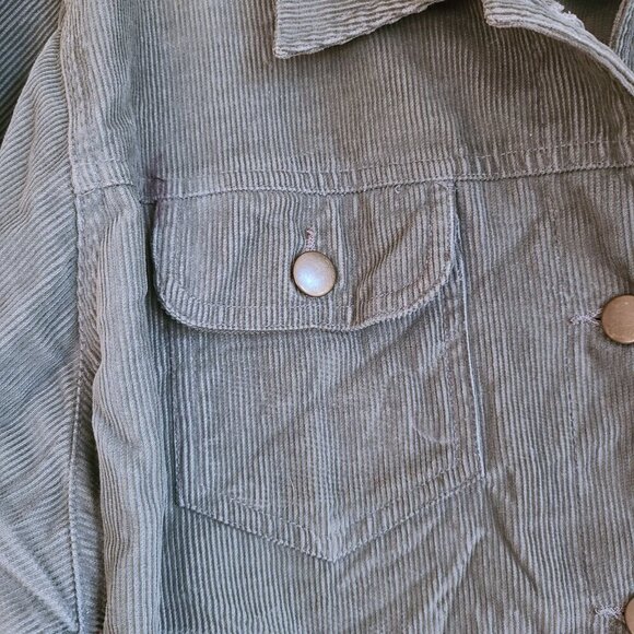 Vintage 90s North Crest 2X Green Corduroy Granola Girl Grunge Jacket Shacket 2XL - Picture 10 of 10